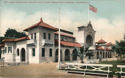 999 New Bath House Showing End Facing Ocean Santa Barbara California Postcard