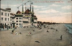 Bath House and Beach Postcard