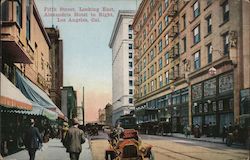 Fifth Street, Looking East, Alexandria Hotel to Right Postcard