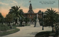 Main Entrance to City Hall in San Jose, CA Postcard