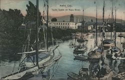 Yacht Scene on Napa River California Postcard Postcard Postcard