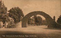 Entrance to State Asylum Napa, CA Postcard Postcard Postcard