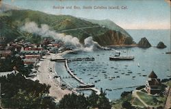 Avalon and Bay on Santa Catalina Island, CA California Postcard Postcard Postcard