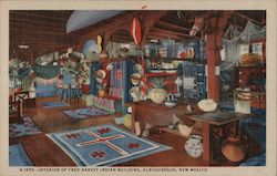 Interior of Fred Harvey Indian Building Postcard