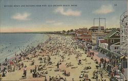 Bathing beach and bathers from pier. Old Orchard Beach, ME Postcard Postcard Postcard