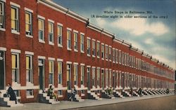 White Steps, A Familiar Sight in Older Sections of the City Baltimore, MD Postcard Postcard Postcard