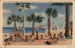 Spa Bathing Beach and Recreation Pier on Tampa Bay Postcard