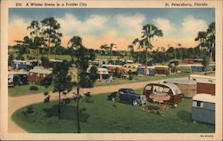 Trailer City winter scene St. Petersburg, FL Postcard Postcard Postcard