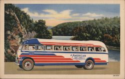 All American Bus Lines bus with passengers Buses Postcard Postcard Postcard