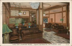 Lobby View, Stanford Hotel Postcard