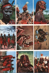 Quantity Postcards Examples. African men and women in tribal dress Advertising Postcard Postcard Postcard