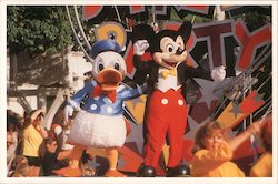 Micky Mouse and Donald Duck Street Party Postcard