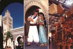 Princess Jasmine and Aladdin, Morocco, World Showcase - Disney Epcot Center Postcard