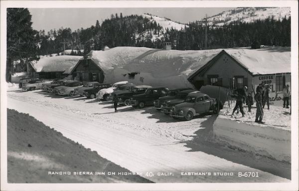 Rancho Sierra Inn, Highway 40, Donner Summit California Postcard