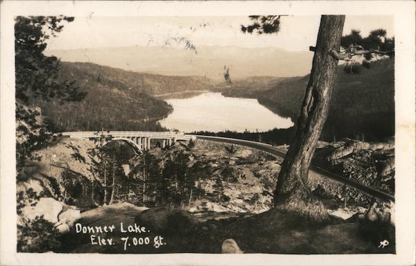 Donner Lake Elevation 7 000 Feet Truckee CA Postcard   Card01011 Fr 