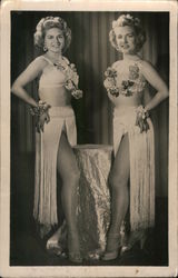 Two women in show costumes Postcard