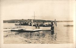 Excursion Boat and Passengers at the Dock Postcard