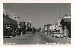 Looking Along Main Street Saint Helena, CA Postcard Postcard Postcard