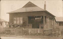 House with picket fence, wood shingle siding Oakland, CA Postcard Postcard Postcard