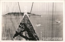 World's Largest Suspension Bridge, San Francisco-Oakland Bay Bridge California Postcard Postcard Postcard