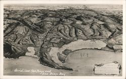 Aerial View San Diego and San Diego Bay Postcard