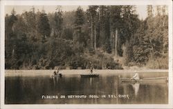 Fishing on Weymouth Pool in Eel River, Grizzly Bluff Postcard