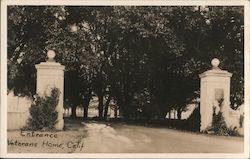 Entrance to Veterans Home, Calif. California Postcard Postcard Postcard