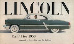 Lincoln Capri for 1953 powered to leave the past far behind. James Motor Sales, Inc Postcard