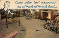 Because Adams "cares", your carpets and rugs will be safely and beautifully cleaned... Postcard