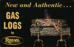 Gas Logs by Royal - New and Authentic Postcard