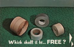 Which shall it be... Free? - advertisement for carpet tape Advertising Postcard Postcard Postcard