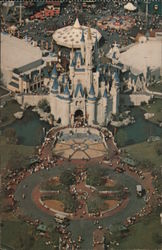 Aerial view of Cinderella's Castle Fantasyland Postcard