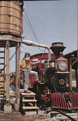 Goofy Helps with the Water Train Postcard