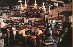 Fort Wilderness trading post, playing checkers by potbellied stove Postcard