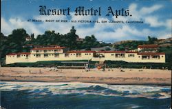 Resort Motel Apts., beach Postcard