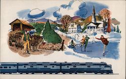 New England, Cradle of American History Trains, Railroad Postcard Postcard Postcard