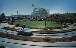 Santa Cruz Beach Autorama Complex - Wild Mouse and Giant Dipper Structures California Postcard Postcard Postcard