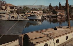 McHale's Ocean on back lot at Universal City Studios, boats, docks Postcard