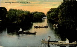 Canoeing, Belle Isle Detroit, MI Postcard Postcard