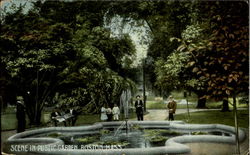 Scene In Public Garden Postcard