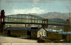 Smithfield Street Bridge And Monongahela Wharf Pittsburgh, PA Postcard Postcard