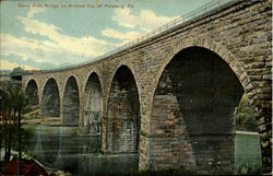 Stone Arch Bridge On Brilliant Cut Off Pittsburgh, PA Postcard Postcard