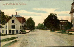 Main Street West Derby, VT Postcard Postcard