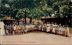 Boys Orphanage Ft. Daupphin, Madagascar Africa Postcard Postcard