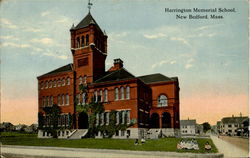 Harrington Memorial School New Bedford, MA Postcard Postcard