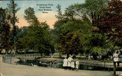 Brooklawn Park, Duck Pond New Bedford, MA Postcard Postcard