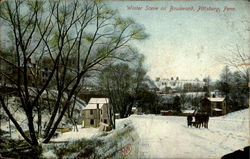 Winter Scene On Boulevard Postcard