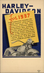 Advert Motorcycle Harley-Davidson Motorcycles Postcard Postcard Postcard