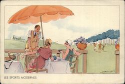 Art Deco Ladies Golf French Postcard