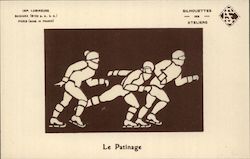 Skaters French Glow-in-the-Dark Postcard Postcard Postcard